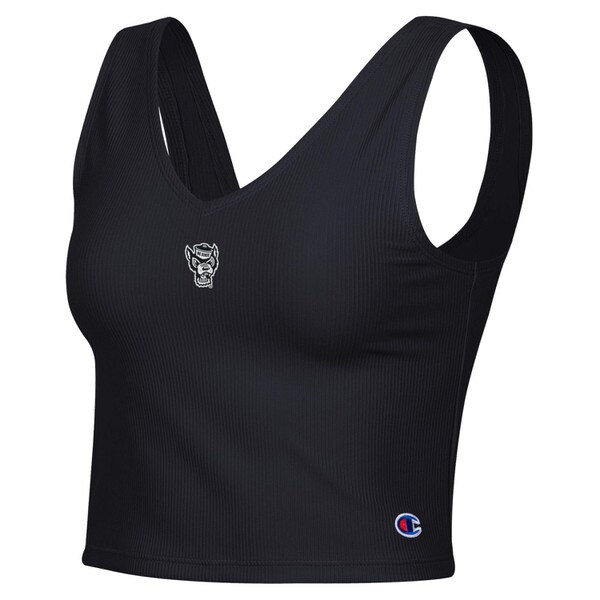 Black Ladies V-Neck Crop Tank Top
